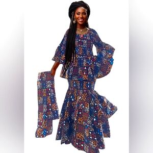 Safari Trumpet African Print Skirt sets